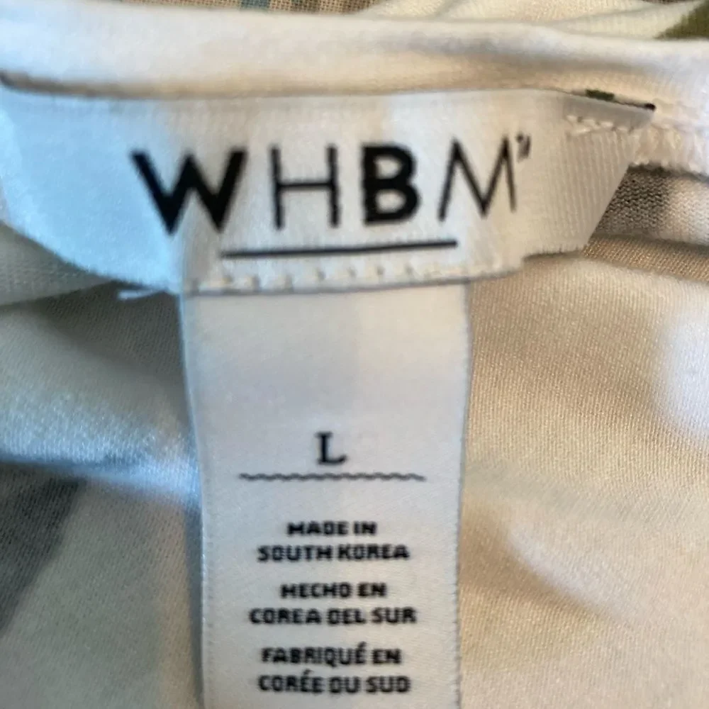 WHBM elegant green leaves on white background top - Picture 5 of 7